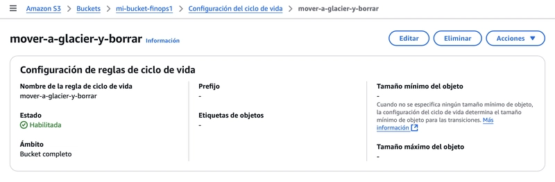 Políticas de ciclo de vida en AWS S3 para la optimización de costos