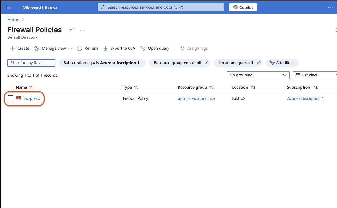 Select  raw `fw-policy` endraw 