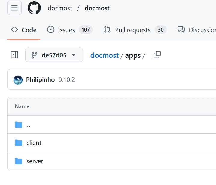 File structure in Docmost, an open-source alternative to Confluence and Notion
