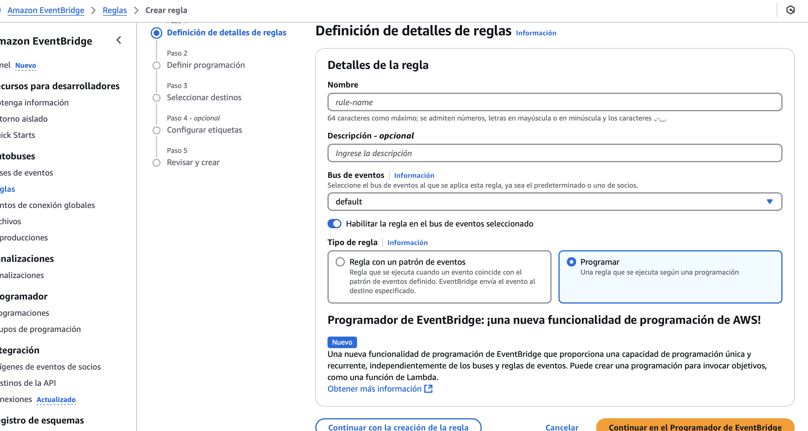 configuración reglas