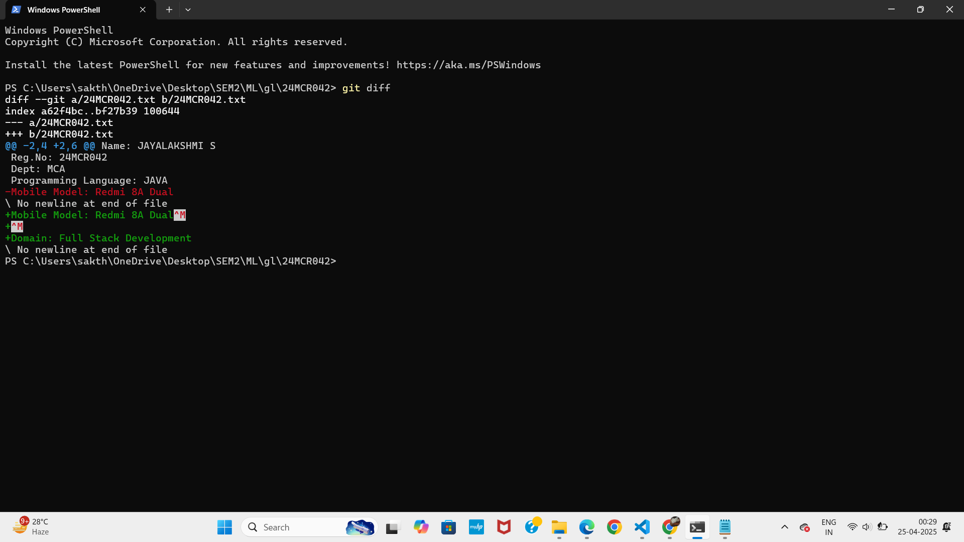 git diff