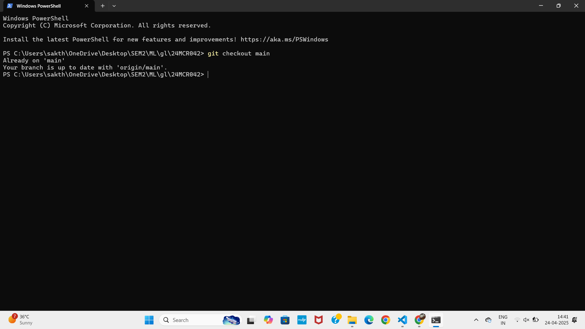 git checkout main