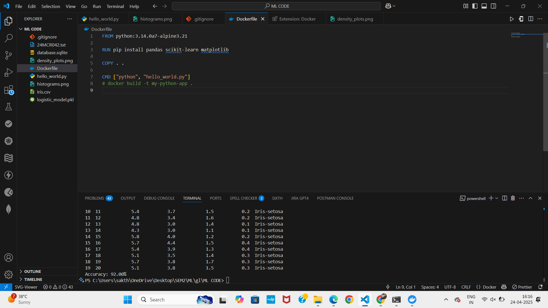 reate docker file