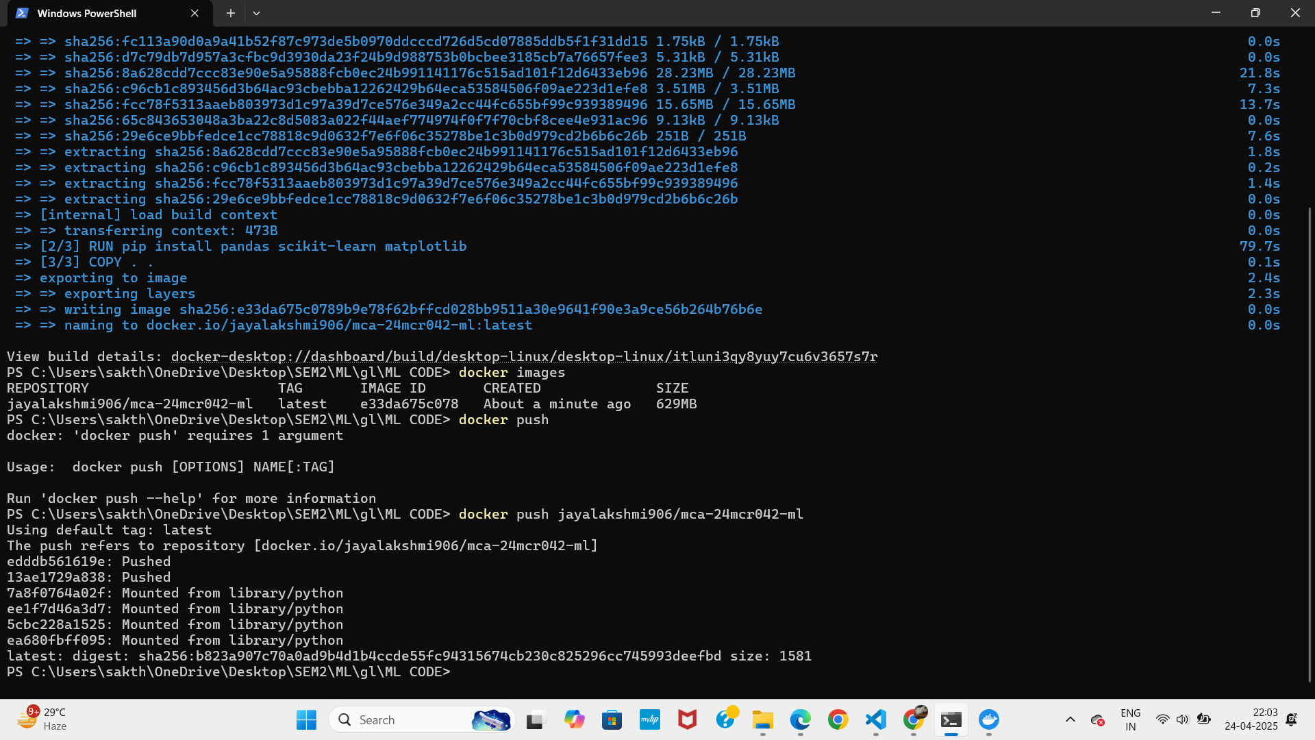 docker push