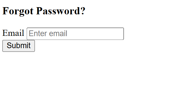 Password reset page - test project