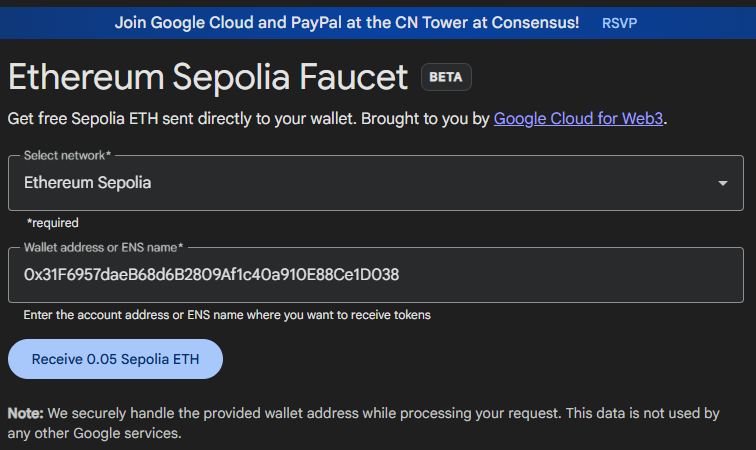Ethereum Sepolia Faucet