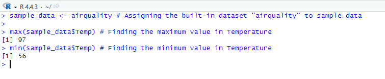 Minimum and Maximum Value
