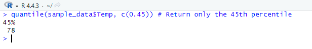 Specific Percentile Value