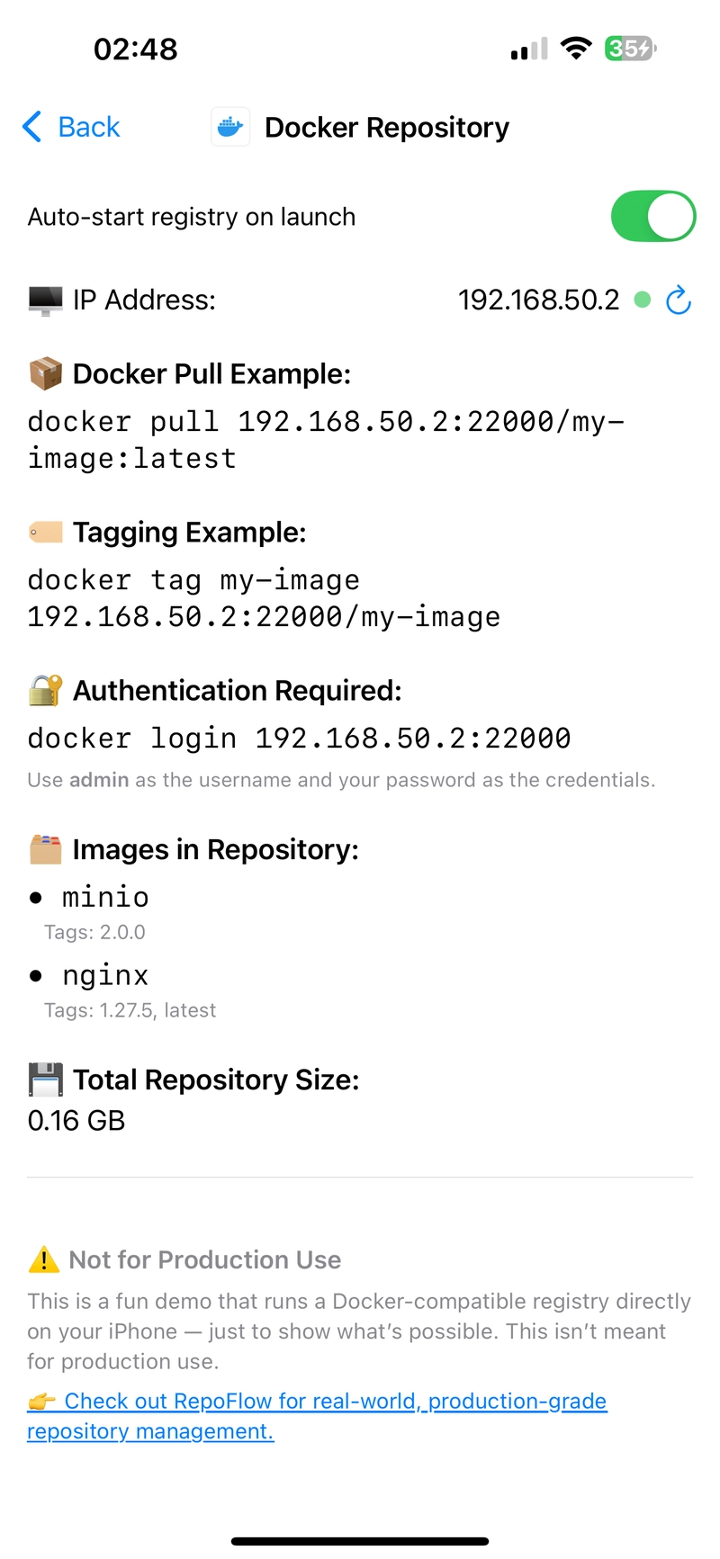 We built a Docker registry that runs natively on iOS