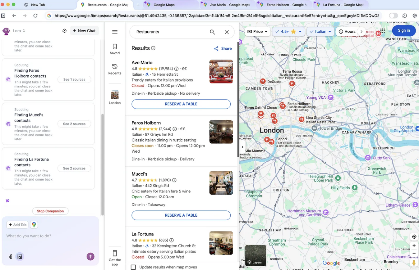 The Strawberry AI Browser opens tabs as needed