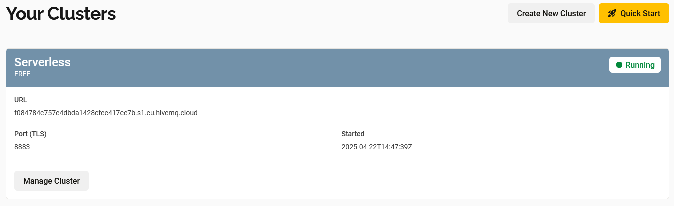 Create Cluster