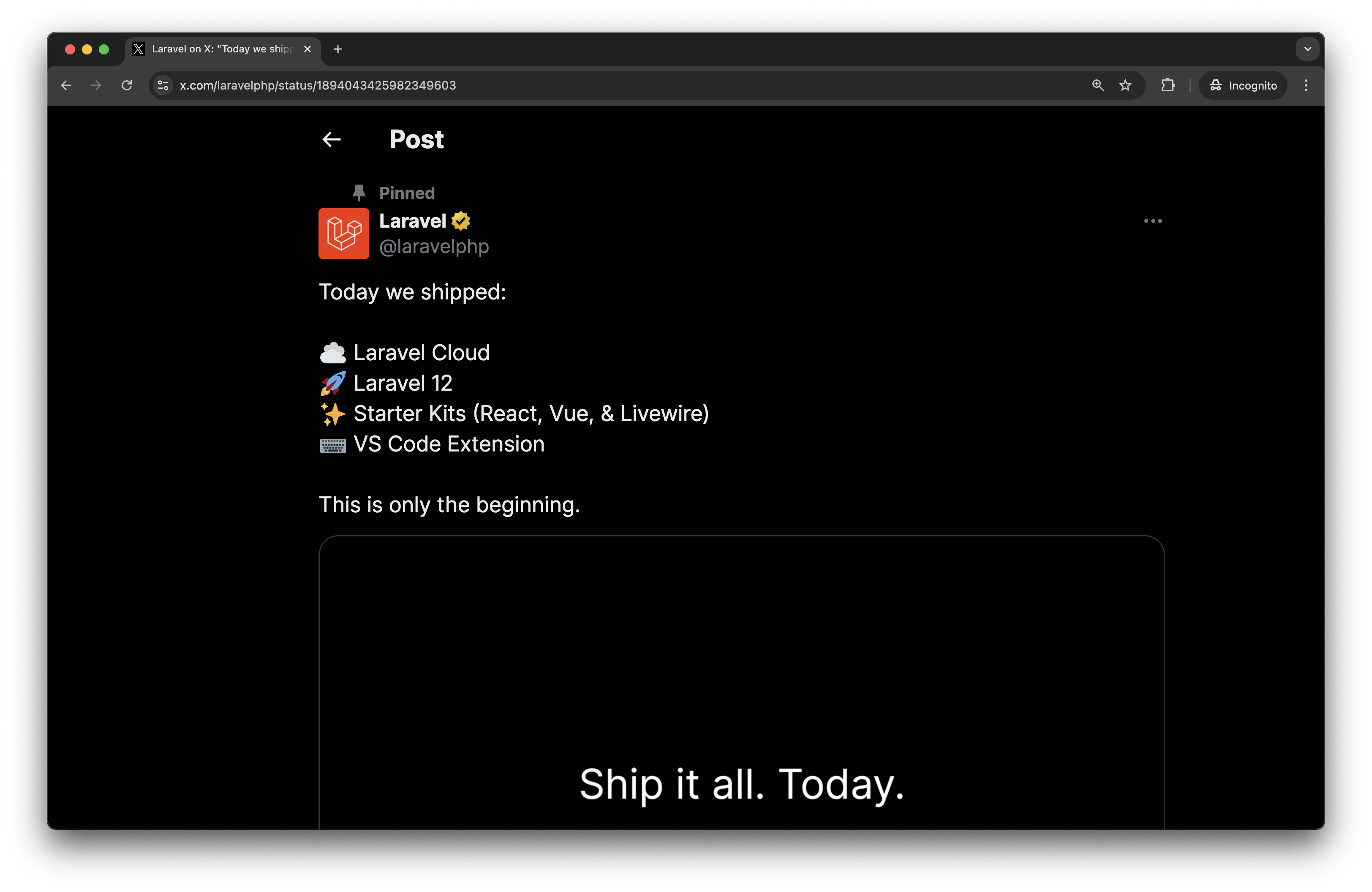 Laravel shipping all at once