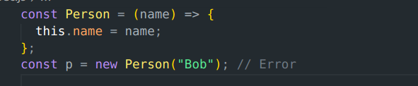 Arrow function with new keyword