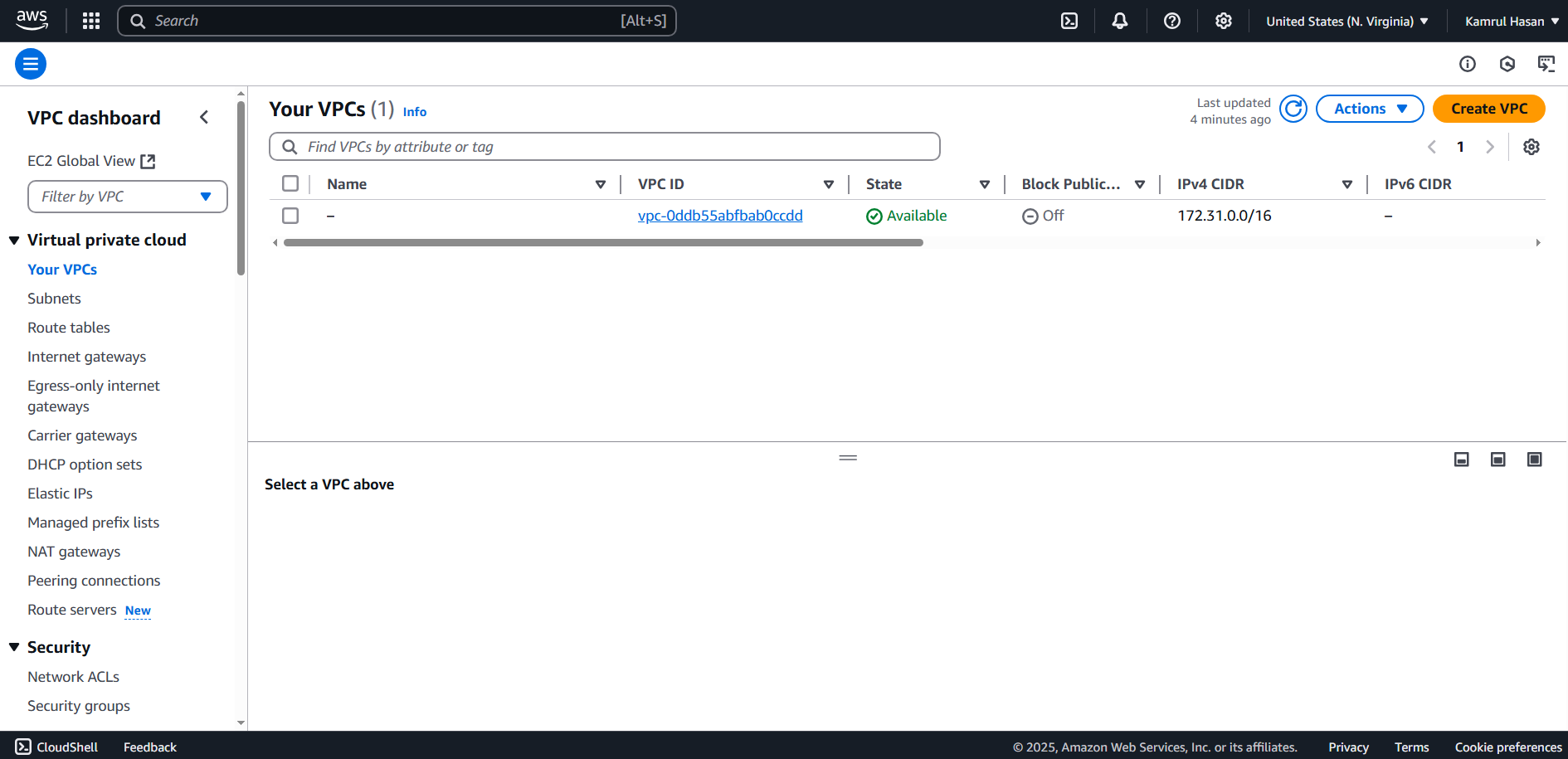 Creating the VPC