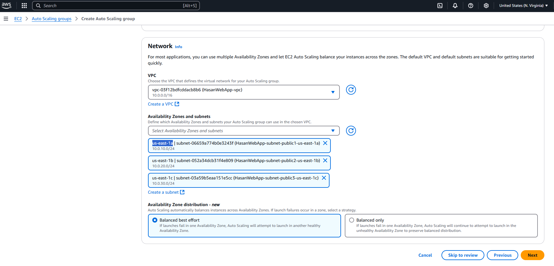Auto Scaling Group Network Settings
