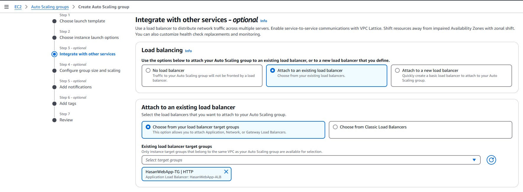 Attach Load Balancer to Auto Scaling Group