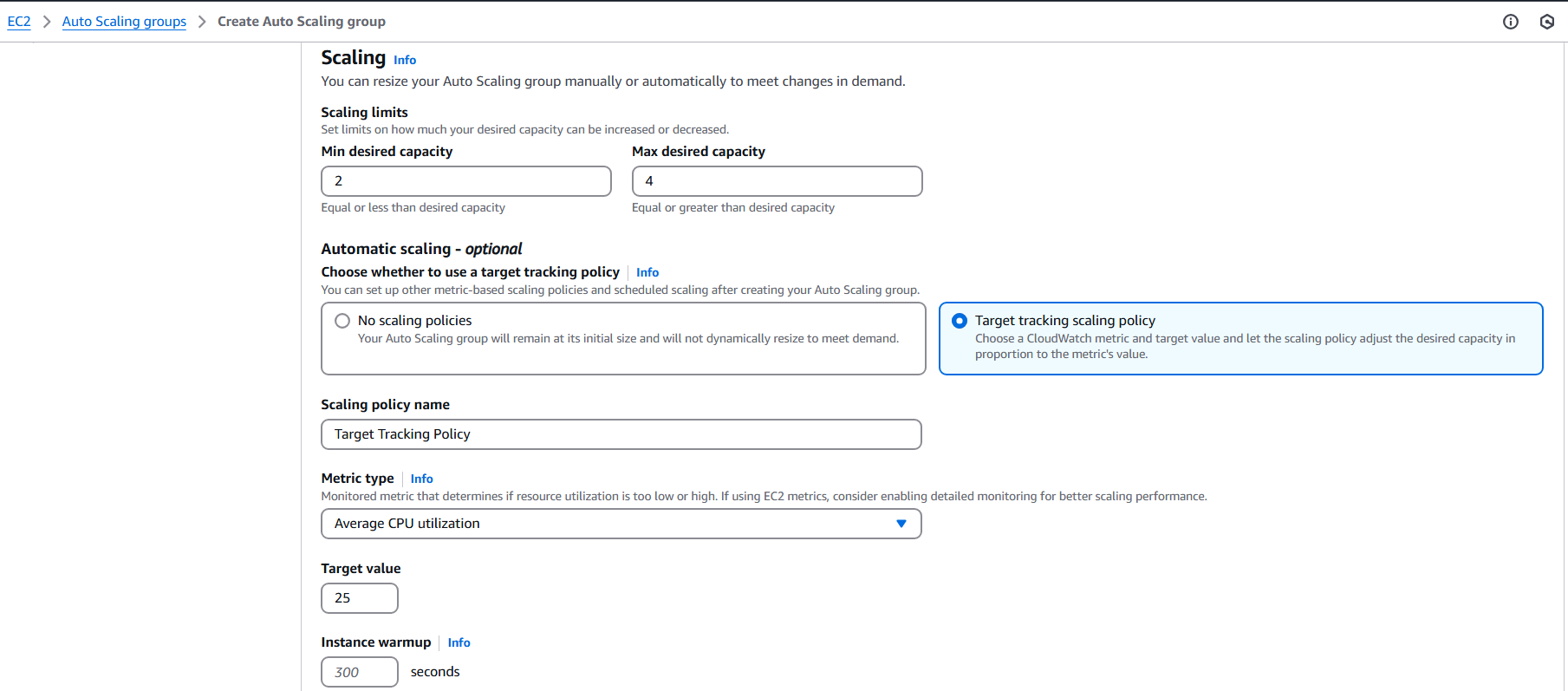Auto Scaling Policies