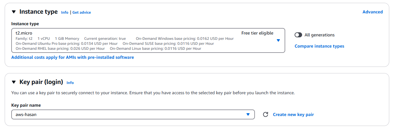 Key Pair Selection