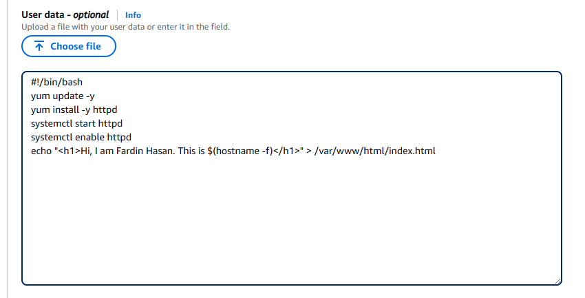Launch Template User data
