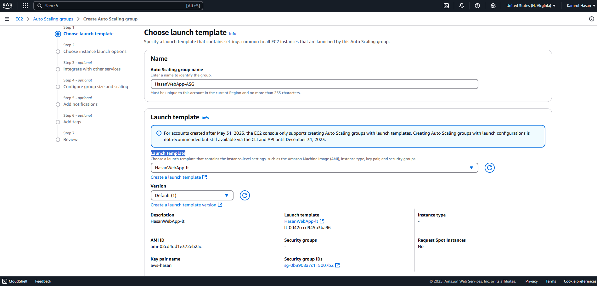 Auto Scaling Group Settings