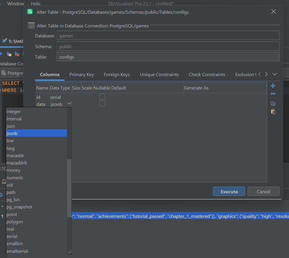See the DbVisulizer support for JSON data types