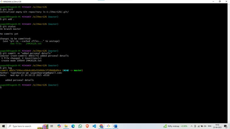 Git Commands Execution for Machine Learning