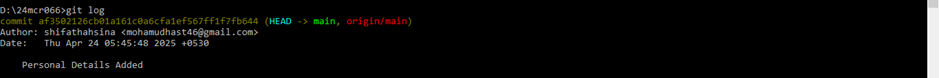 Shows commit history