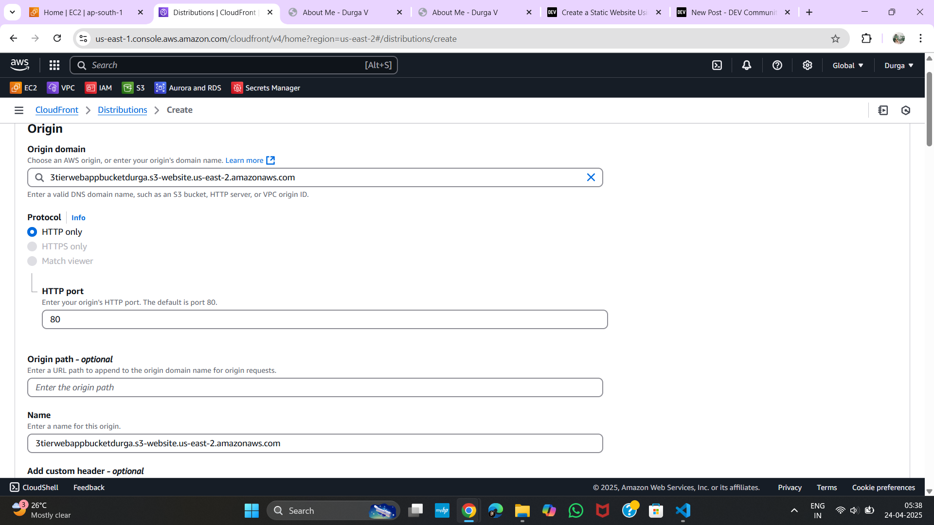 CloudFront Settings