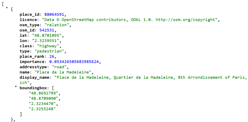 JSON Result from API