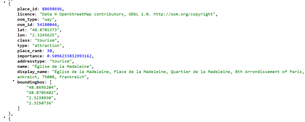 JSON Result from API