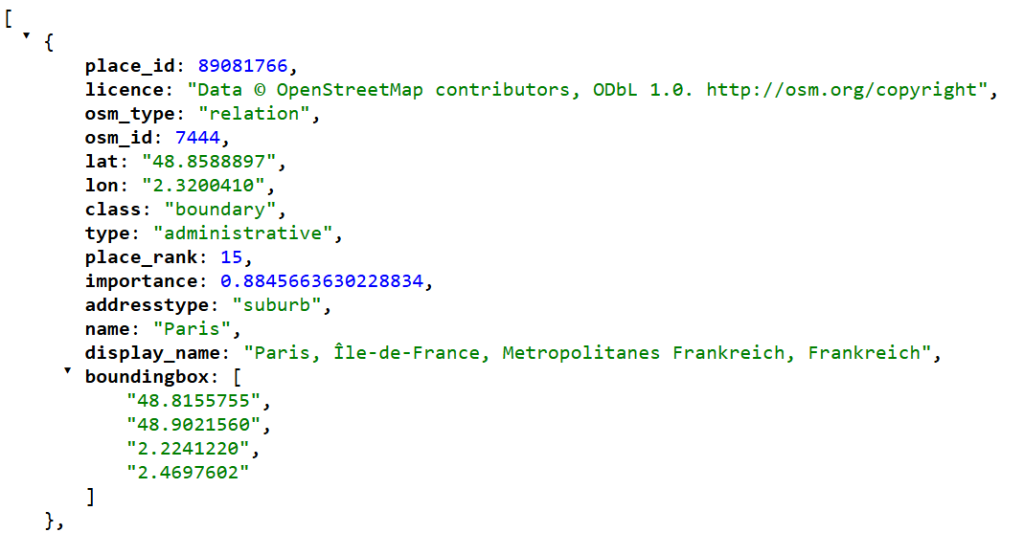 JSON Result from API direct