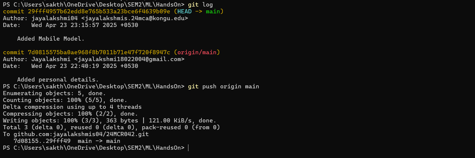 Commit History