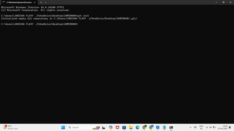 Day 1 24MCR040 - Github comments