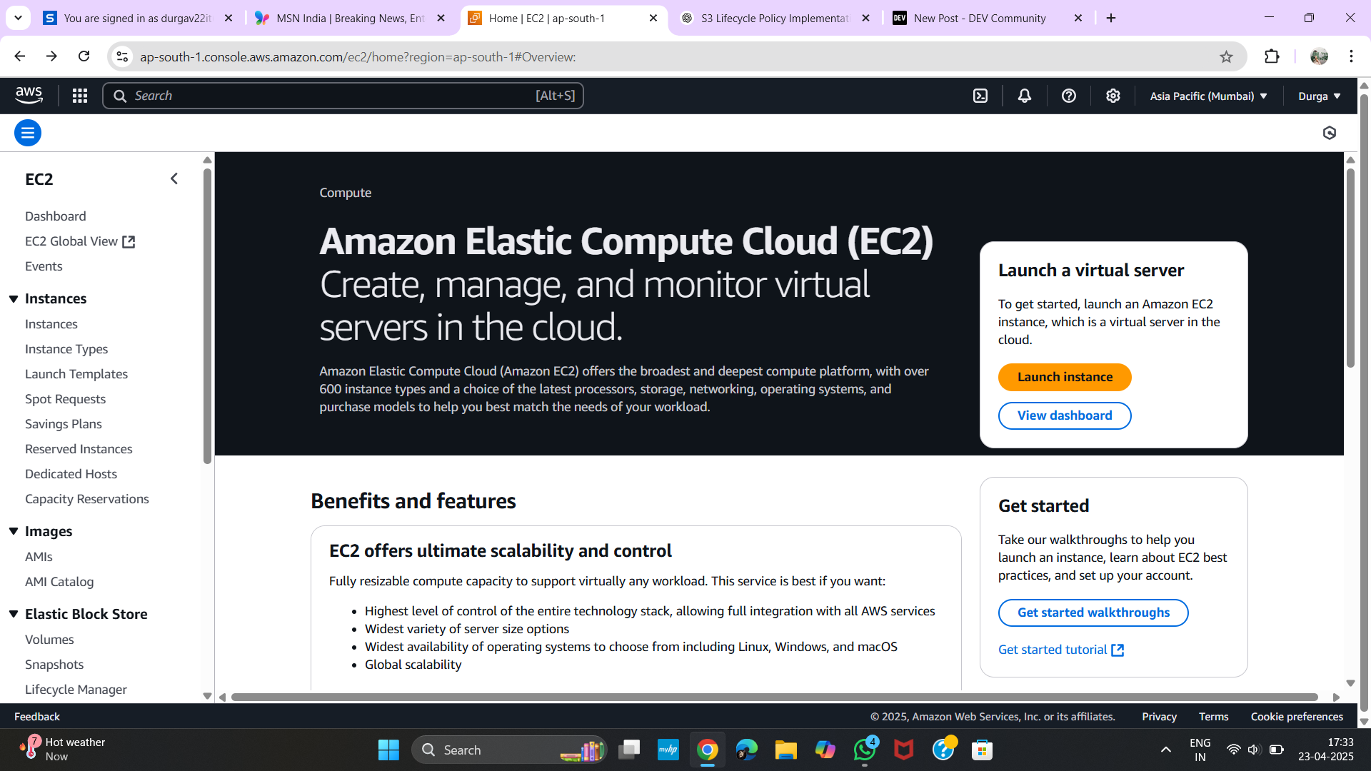 Go to AWS Console