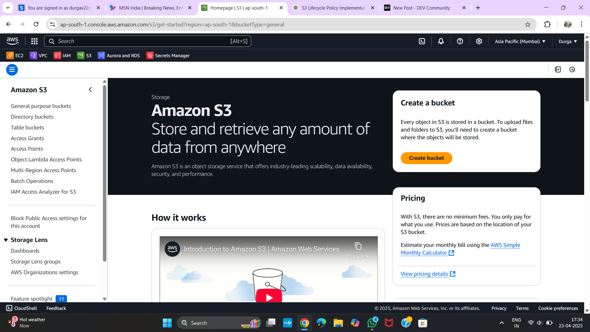 S3 Dashboard