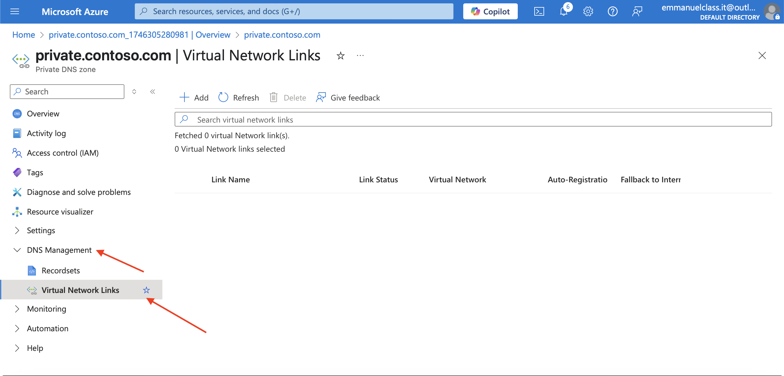 Virtual network link