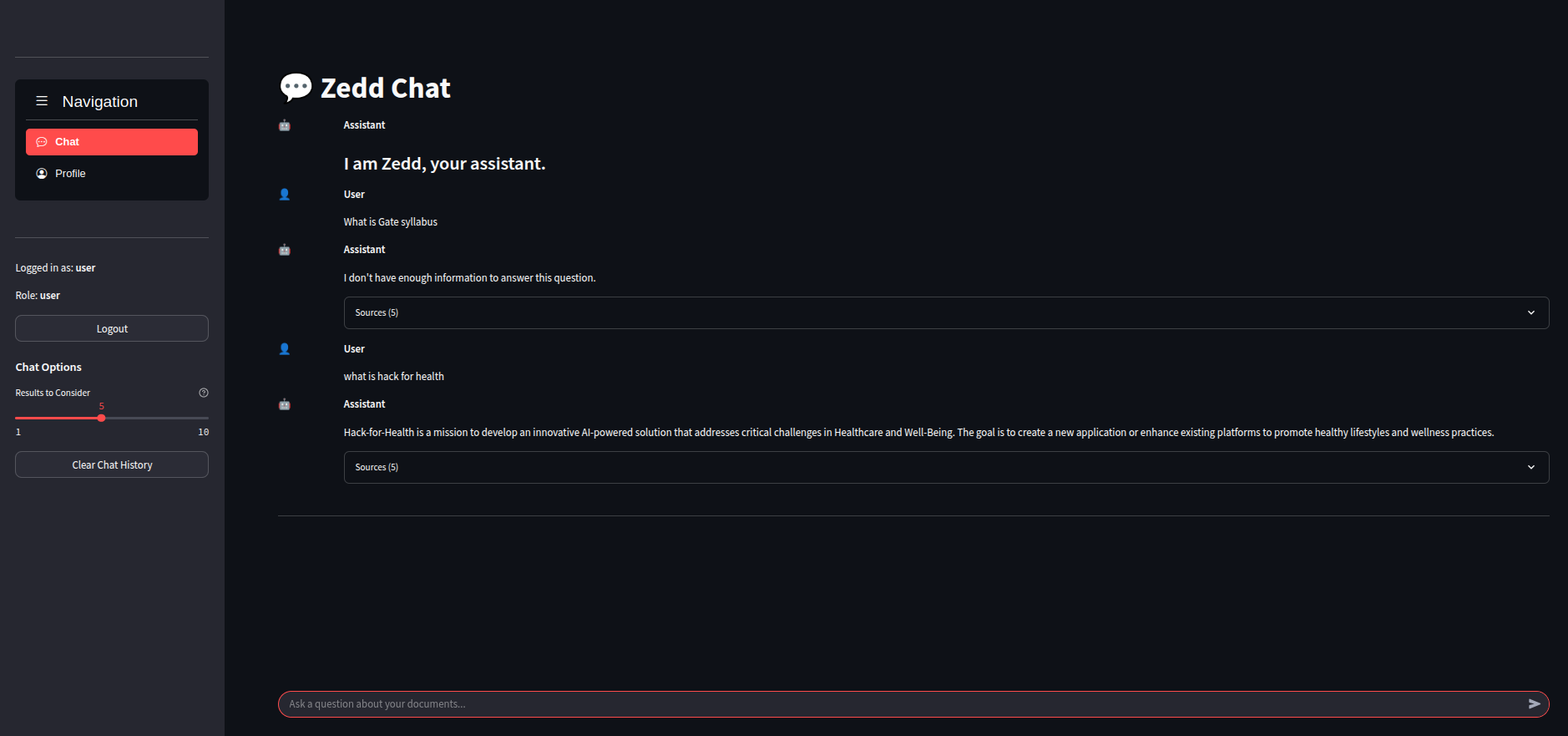 user Chat View