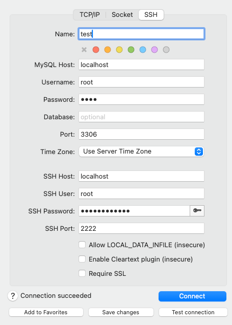 Use SSH connection on Sequel Ace