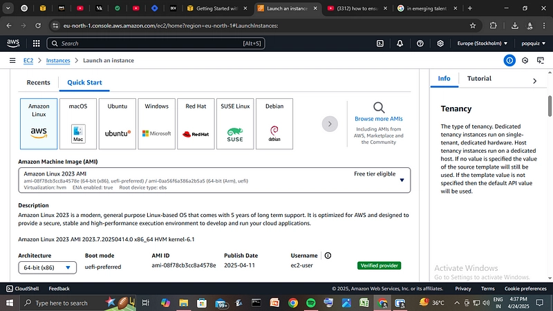 🚀 How I Launched My First EC2 Instance on AWS (A Beginner's Guide)