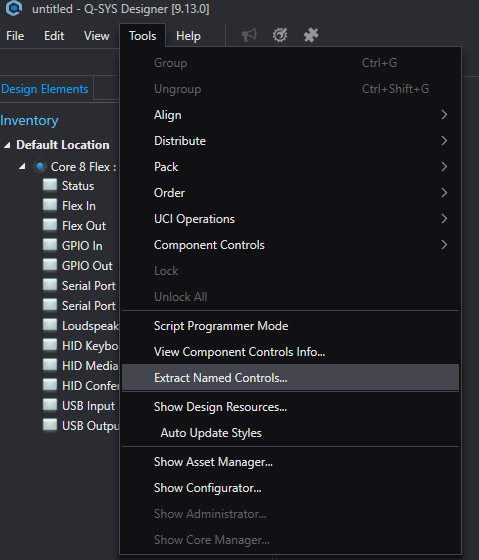 How to set named control remotely in q-sys designer