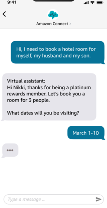 Users can make requests through the chatbot on Amazon Connect