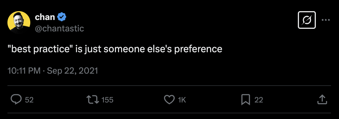 X comment on best practices