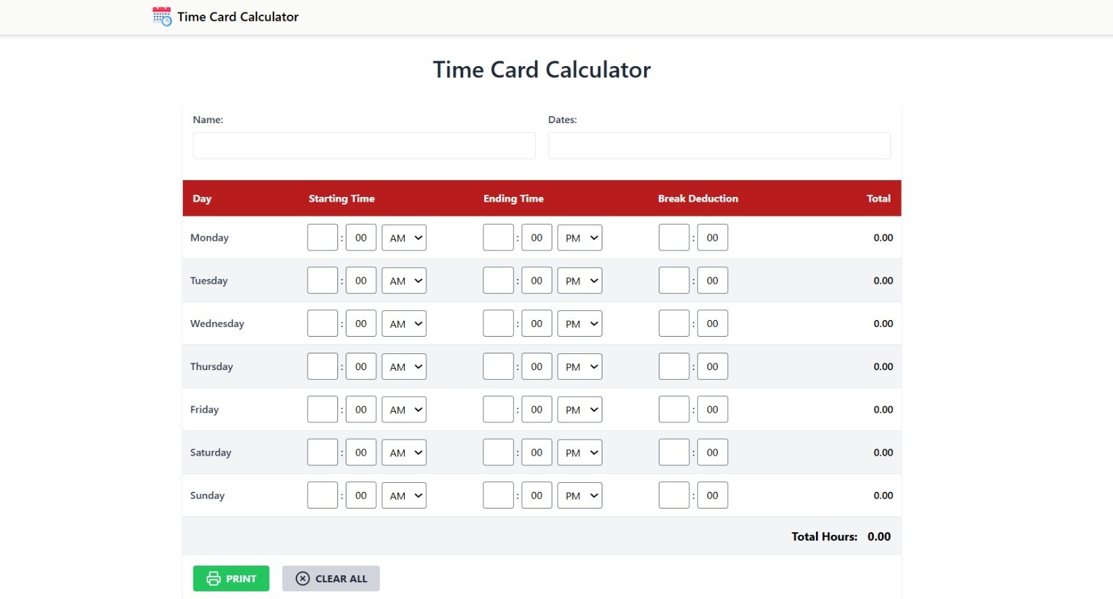 time card