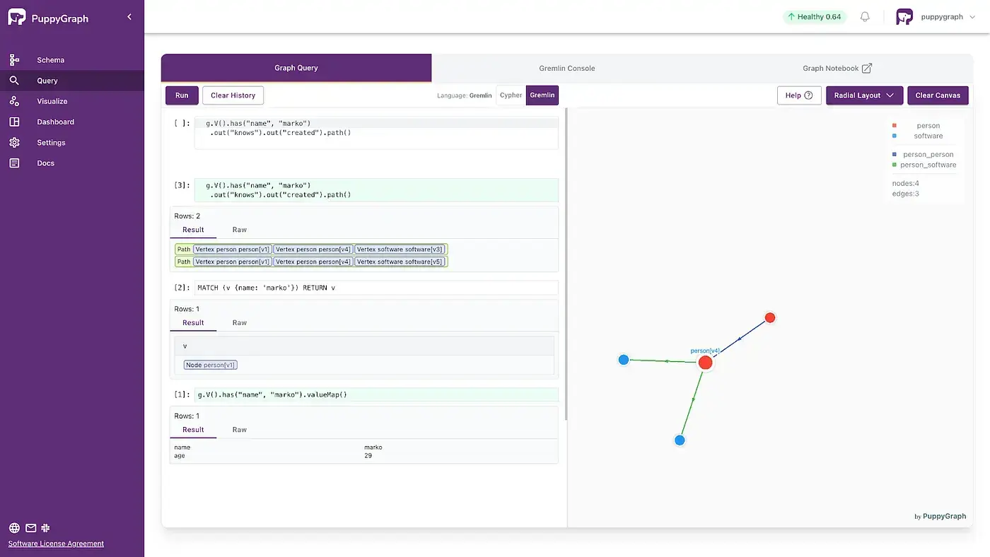 Figure: Query the graph using Gremlin/openCypher.