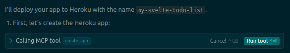 Cursor creates Heroku app