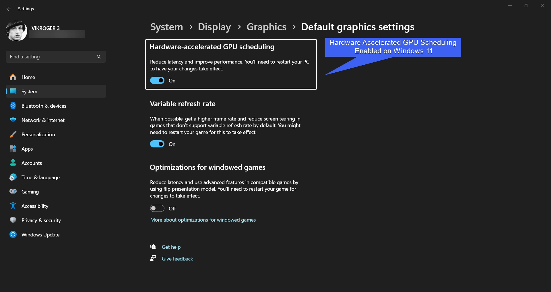Enable Hardware Accelerated GPU Scheduling