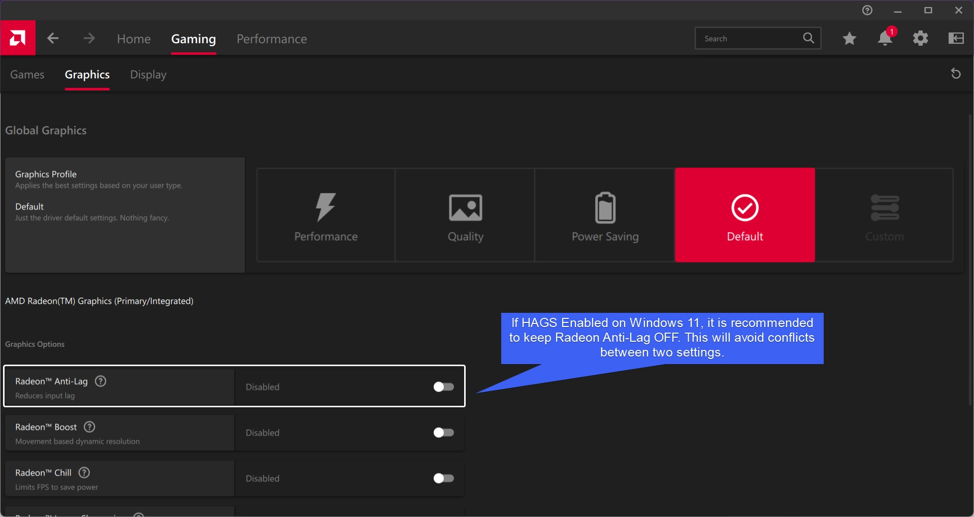My AMD Radeon Settings