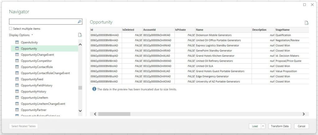 Preview Records of the Selected Object