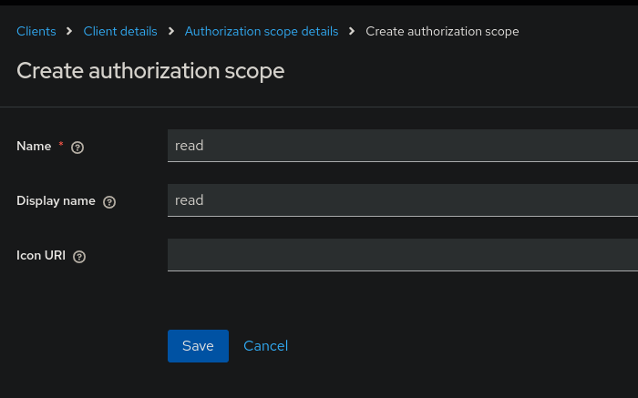 Create read scope