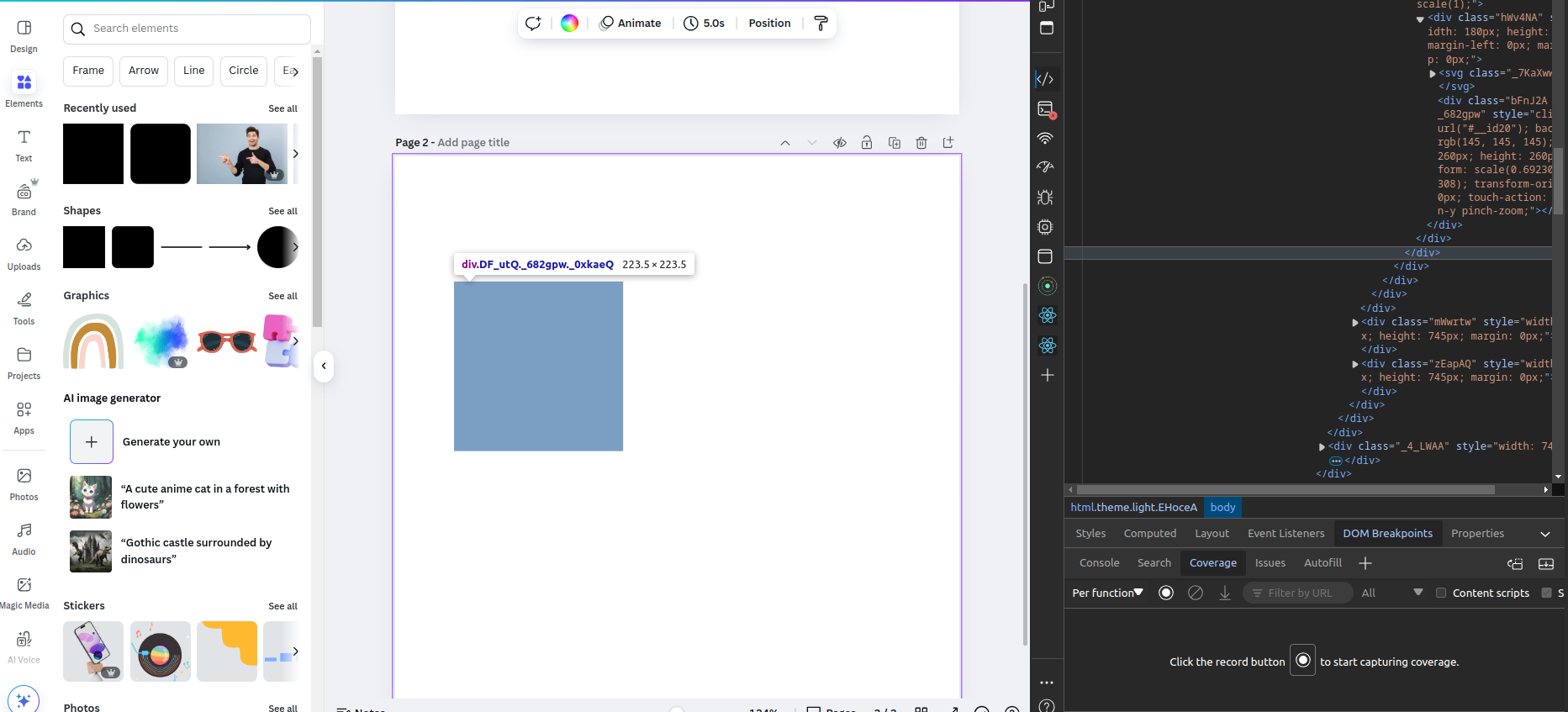 Canva's canvas